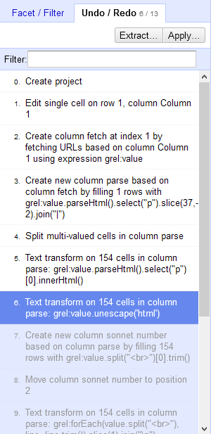 A screenshot of the History (Undo/Redo) tab with 13 steps. A screenshot of the History (Undo/Redo) tab with 13 steps.
